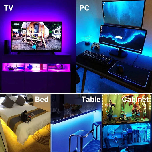 RGB LED Strip Lights – WiFi App + 44-Key Remote Included